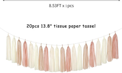 Navy-Blue White-Silver Tassel Garland Streamers - 15pcs Party Decorations Tissue Paper Tassels Banner,Graduation 2025 Wedding Baby Bridal Shower Hanging Decoration Boy Birthday Backdrop Decor Panduola