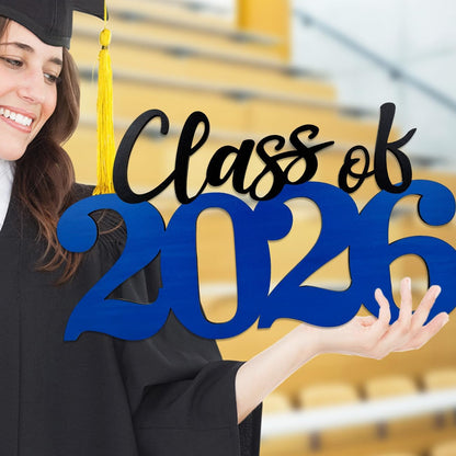 Class of 2026 Wooden Sign Graduation Party Decorations 2026 White Graduation Photo Booth Prop Senior2026 Sign for High School College Party