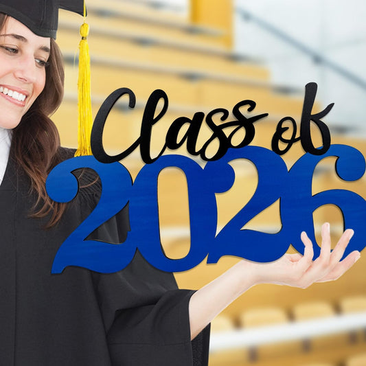 Class of 2026 Wooden Sign Graduation Party Decorations 2026 White Graduation Photo Booth Prop Senior2026 Sign for High School College Party