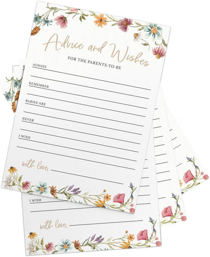 Printed Party Baby Shower Games for Girl – 4 Games and Activities for 30 Guests, Includes Bingo, Price is Right, Mommy or Daddy Trivia, and Storybook Title Guessing, Wildflower Baby in Bloom Design