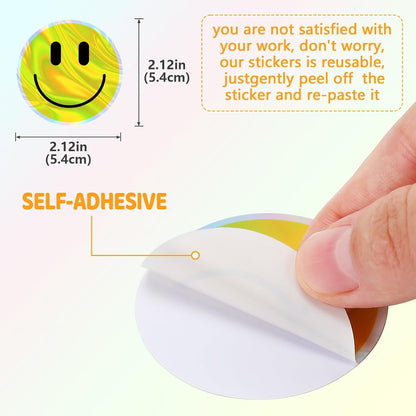 50PCS Smiling Stickers, Cute Water Bottle Stickers for Kids, for Teaching Rewards, Notebooks, Stationery, Luggage, Cartoon PVC Happy Stickers