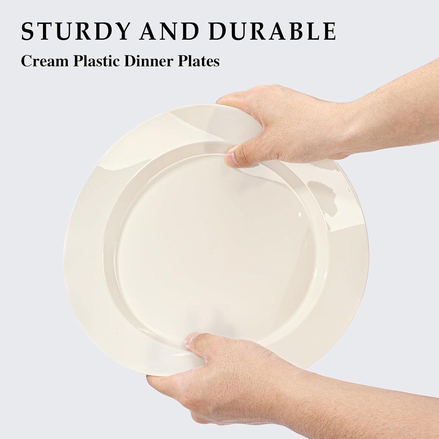 I00000 102 Pieces Gold Plastic Plates, Disposable Party Plates White Gold Rim, 51 Disposable Gold Dinner Plates 10.25 Inch and 51 Disposable Dessert Appetizer Elegant Fancy Wedding Plates 7.5 Inch