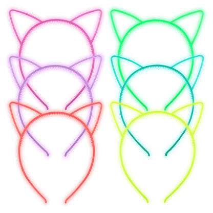 ZIRICHER 6 Colors Glow in the Dark Headbands, Plastic Light Up Hair Band Crowns Luminous Headband For Girls Party Headbands