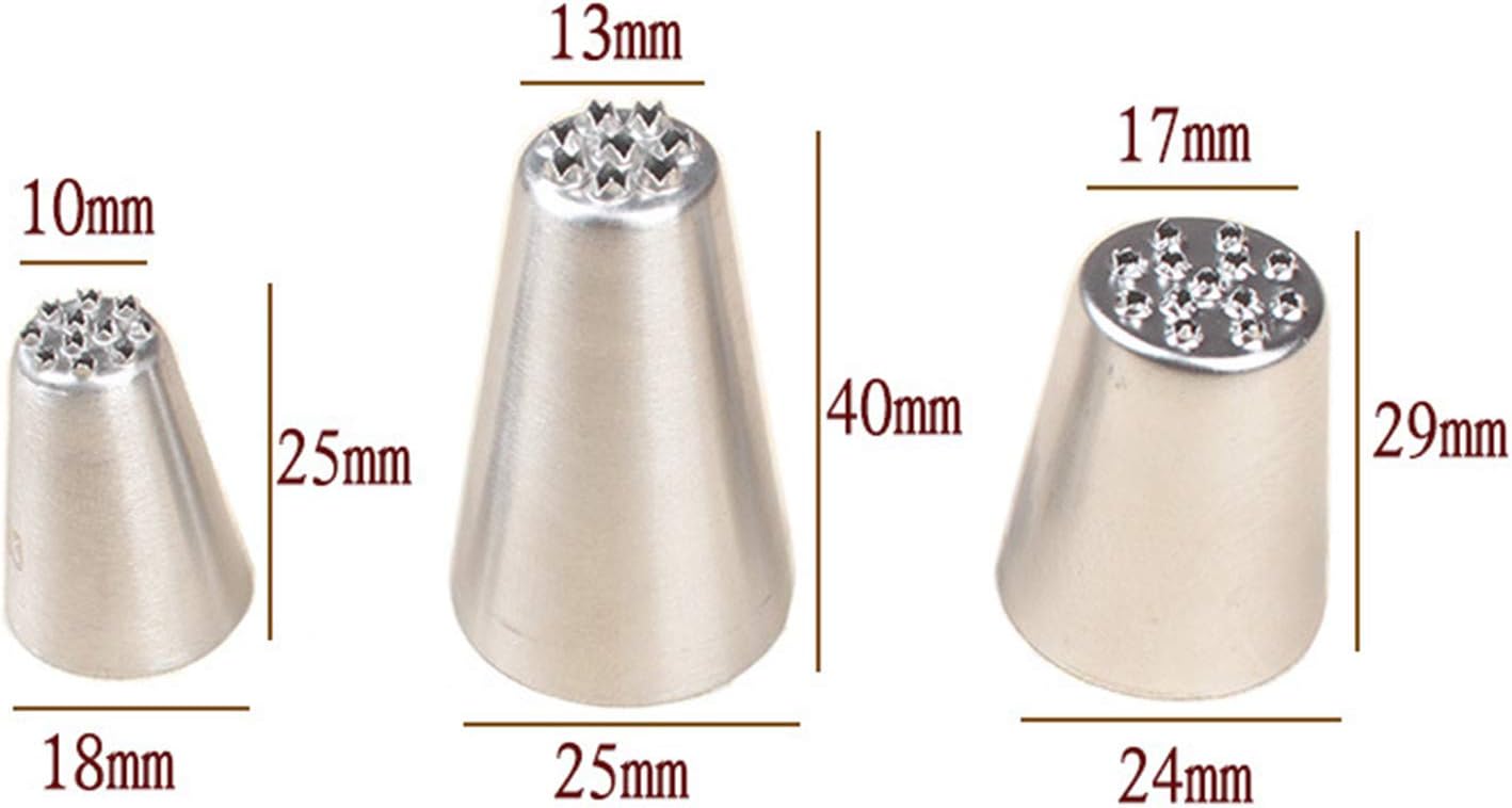 Piping Tips For Cake Decorating, Stainless Steel Icing Piping Nozzles For Pastry Fondant Decorating Tools (C)