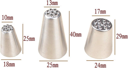 Piping Tips For Cake Decorating, Stainless Steel Icing Piping Nozzles For Pastry Fondant Decorating Tools (C)