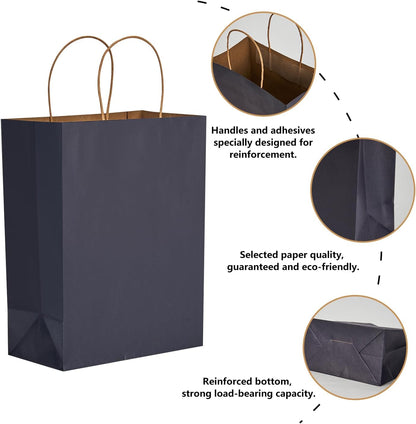 RACETOP 32 Pack Small Paper Gift Bags with Handles, 5.8"×3.2"×8.25" Kraft Paper Party Favor Bags Bulk for Kids Birthday, Baby Shower, Crafts, Wedding, Party Supplies (8 Colors)