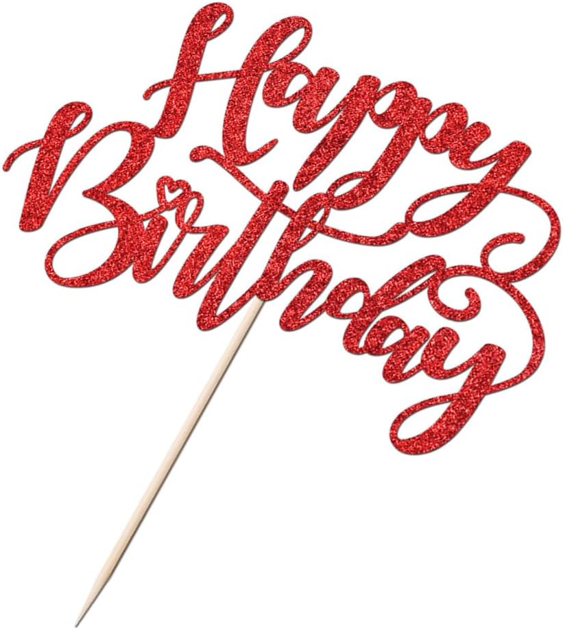Handmade Glitter Happy Birthday Cake Topper,Birthday Party Cake Decorations, Anniversary/Birthday Party Decoration Supplies (Rainbow)