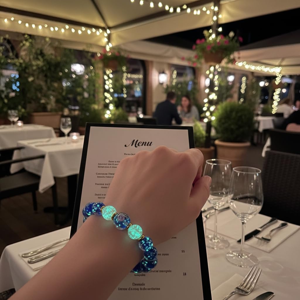 Handmade Glow-in-the-Dark Beaded Bracelet, Luminous Wrist Accessory, Fashion Bracelet for Women, Ideal Gift for Night Events, Parties & Birthdays
