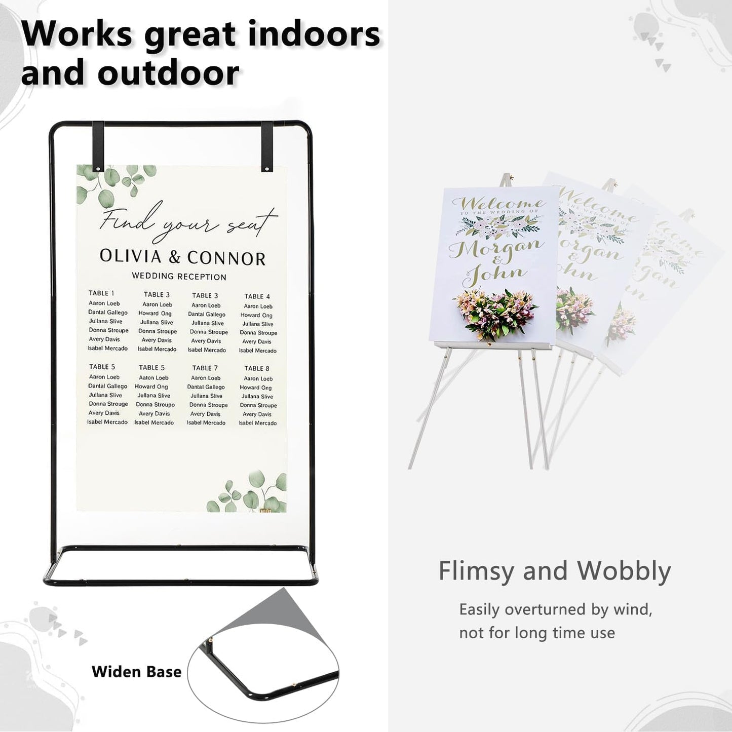 Wedding Welcome Sign Stand, 69" Wedding Sign Holder for Seating Charts ,Welcome to Our Wedding Sign Stand for Event Decor,Welcome Sign Stand for Party to Welcome Guests