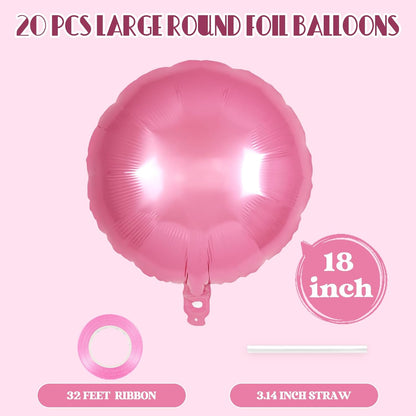 20 Pcs Black Round Shaped Balloons,18 Inch Round Foil Balloon,Giant Round Mylar Balloon Helium Balloons for Birthday Party Baby Shower Wedding Decorations (Black)