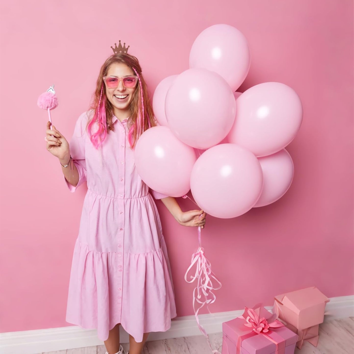 110pcs Black Balloon 12 inch, Black Latex Balloons for Birthday Party Baby Shower Wedding(with 2 Ribbons). - Colors A