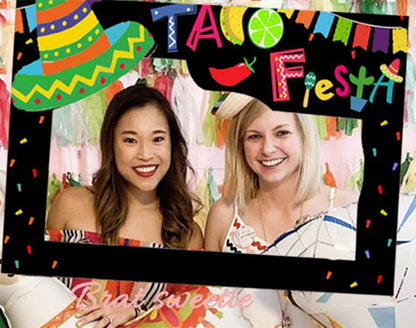 LaVenty Mexican Selfie Frame Props Photo Booth Props Fiesta Decorations Cinco De Mayo Party Decor