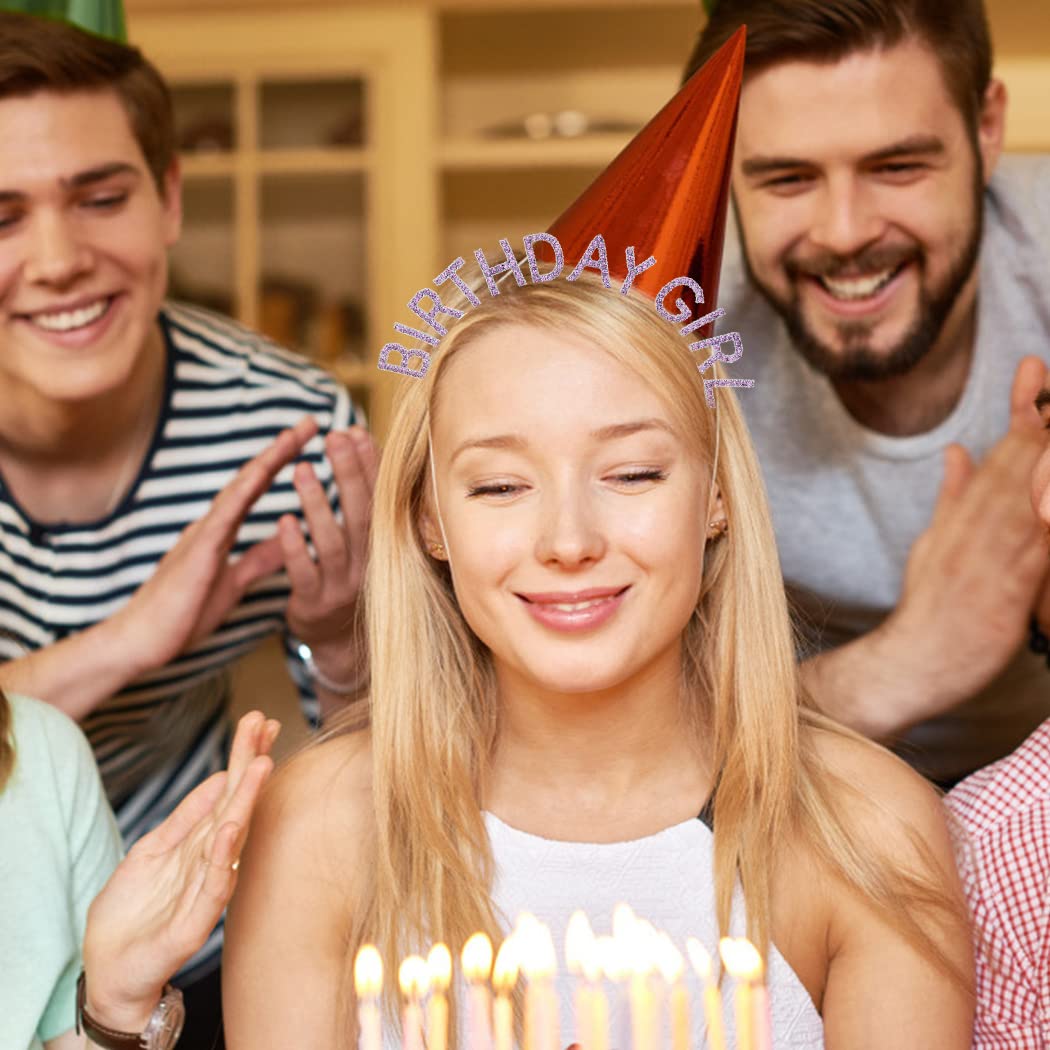 AOPRIE Birthday Girl Crown for Women with Sash Rose Gold Tiara for Women Headband Princess Crown Rhinestone Happy Birthday Accessories