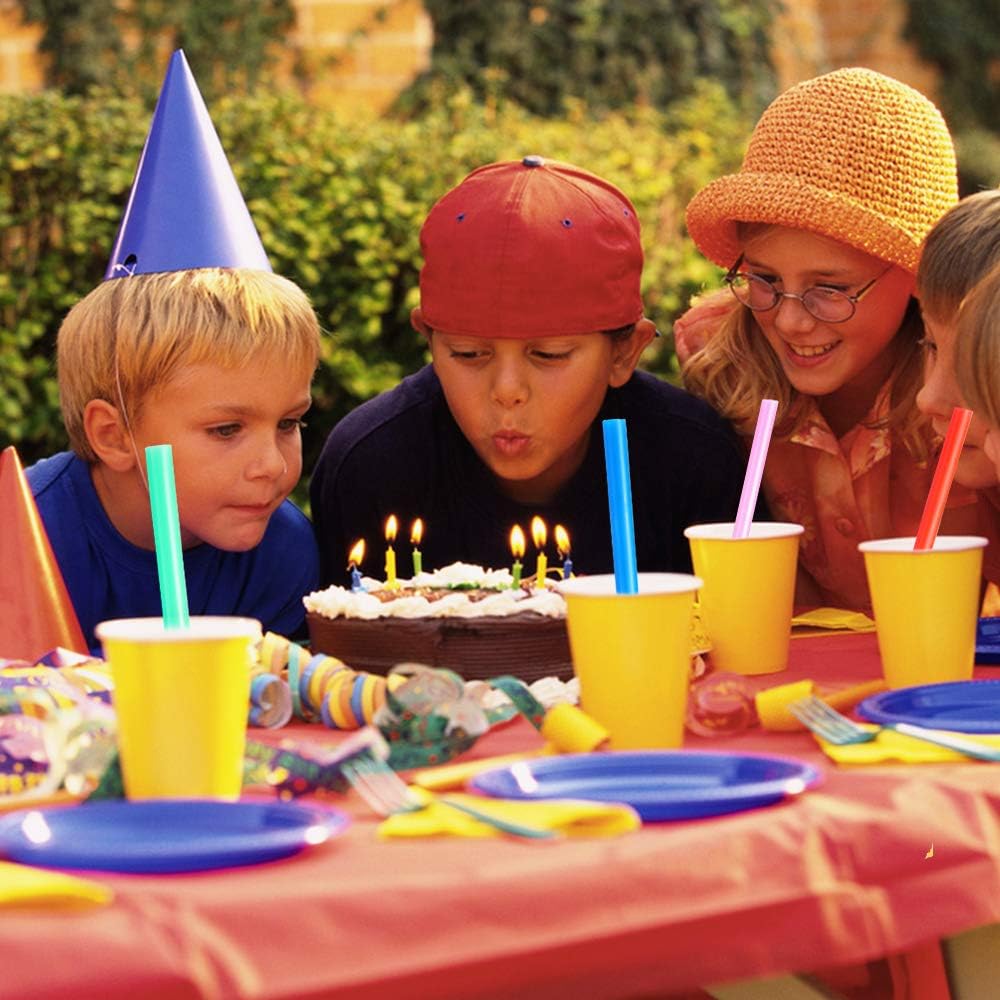 100 Pcs Jumbo Smoothie Straws,Colorful Disposable Wide-mouthed Large Straw.