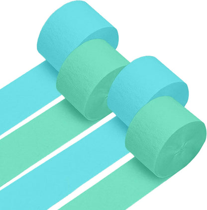 4 Crepe Paper Streamers Rolls, 328ft Pack of Red and White Crepe Paper for Birthday Baby Shower Wedding Christmas Valentines Day Party Decorations (1.8 inch x 82 ft/Roll)