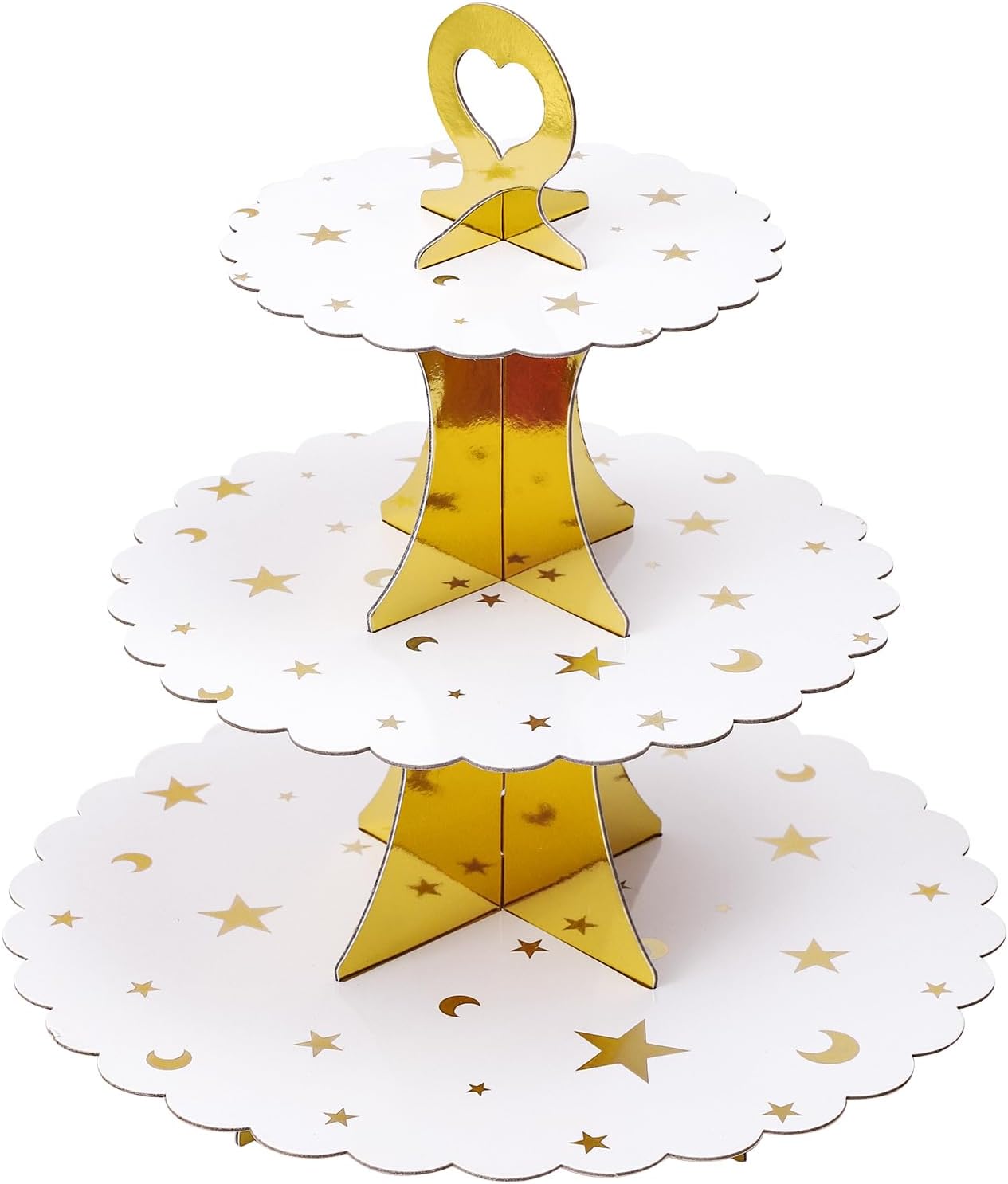 Soleebee 3-Tier Cupcake Stand, Cardboard Cupcake Tower, Dessert Cup Cake Stand Tower for Birthday Wedding Party Decoration, Cupcake Tier Stand 1 Set (Black)