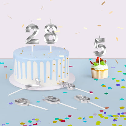 BEAN LIEVE Blue Birthday Candles - Number Cake Candles, Happy Birthday Numeric Candles Number 0 1 2 3 4 5 6 7 8 9 Used for Cake Decoration on Birthday Parties and Wedding Anniversary Celebration