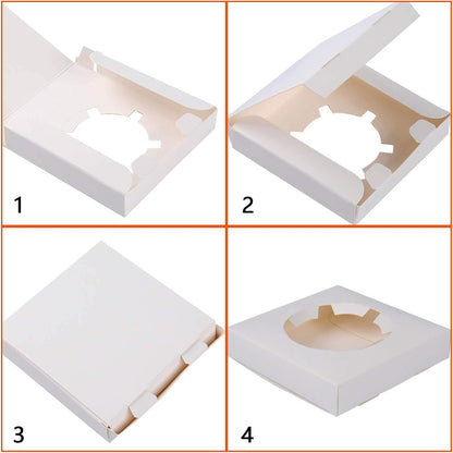 12 PCS Individual Cupcake Containers Single Cupcake Boxes with Handle and Inserts Clear Plastic Favor Boxes