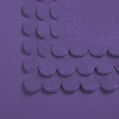100 Pack Cocktail Napkin 2-Ply Scalloped Edged Dessert Napkins Folded 5 x 5 Inches Disposable Napkins for Dinner Wedding Birthday Party Bridal Anniversary Reception Event (Pink)