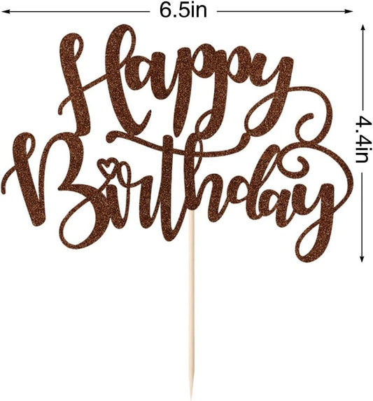 Handmade Glitter Happy Birthday Cake Topper,Birthday Party Cake Decorations, Anniversary/Birthday Party Decoration Supplies (Rainbow)
