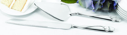 Hortense B. Hewitt Wedding Accessories Cake Knife and Server Set, Glittering Beads