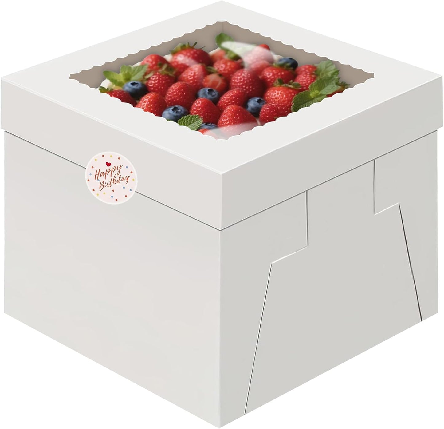 15pcs Cake Boxes,10x10x8 Inch Tall Cake Box with Window,White Bakery Boxes,Large Cookie Boxes,Bakery Boxes with Stickers ,Treat Boxes for Cake,Macaroon,Donuts, Pies, Cookies, Wedding, Birthday, Party