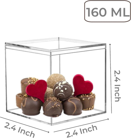 KissYou Acrylic Box Clear Boxes with Lid 12 Packs Small Candy Box Display Square Cube Wedding Graduation Party Decorations Jewlry Gift Box