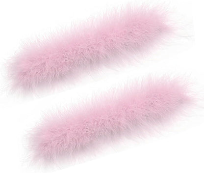 2Pcs Feather Wristbands, 9.65inch Soft Feather Wrist Slap Bracelet Cuffs, Snap Ring, Circle Slap Wrist Decoration Cuffs for Party Decoration