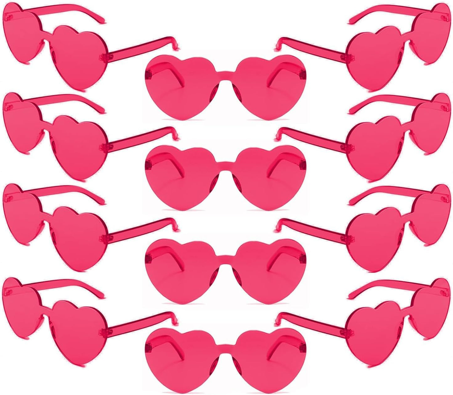 LIULIUBTY Heart Shaped Rimless Sunglasses 12Pack, Bachelor Party Cool Colorful Funky Sunglasses