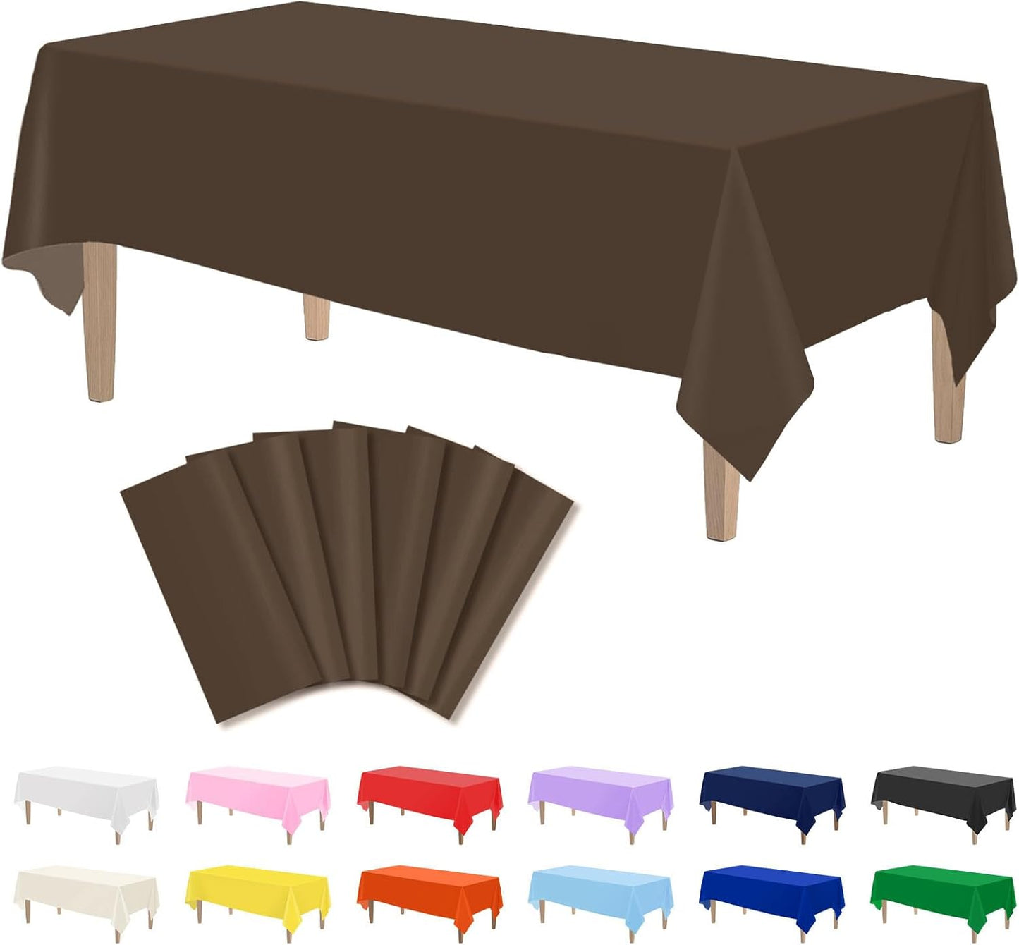 Kopokita 2PCS Black Plastic Tablecloths 54 x 108 Inch, Disposable Table Cloths Rectangle Party Table Covers