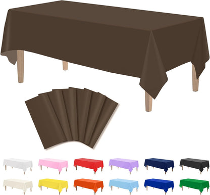 Kopokita 2PCS Black Plastic Tablecloths 54 x 108 Inch, Disposable Table Cloths Rectangle Party Table Covers