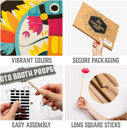 Fiesta Photo Booth Props by PartyGraphix - Mexican Decor Perfect for Fiesta Party Decorations