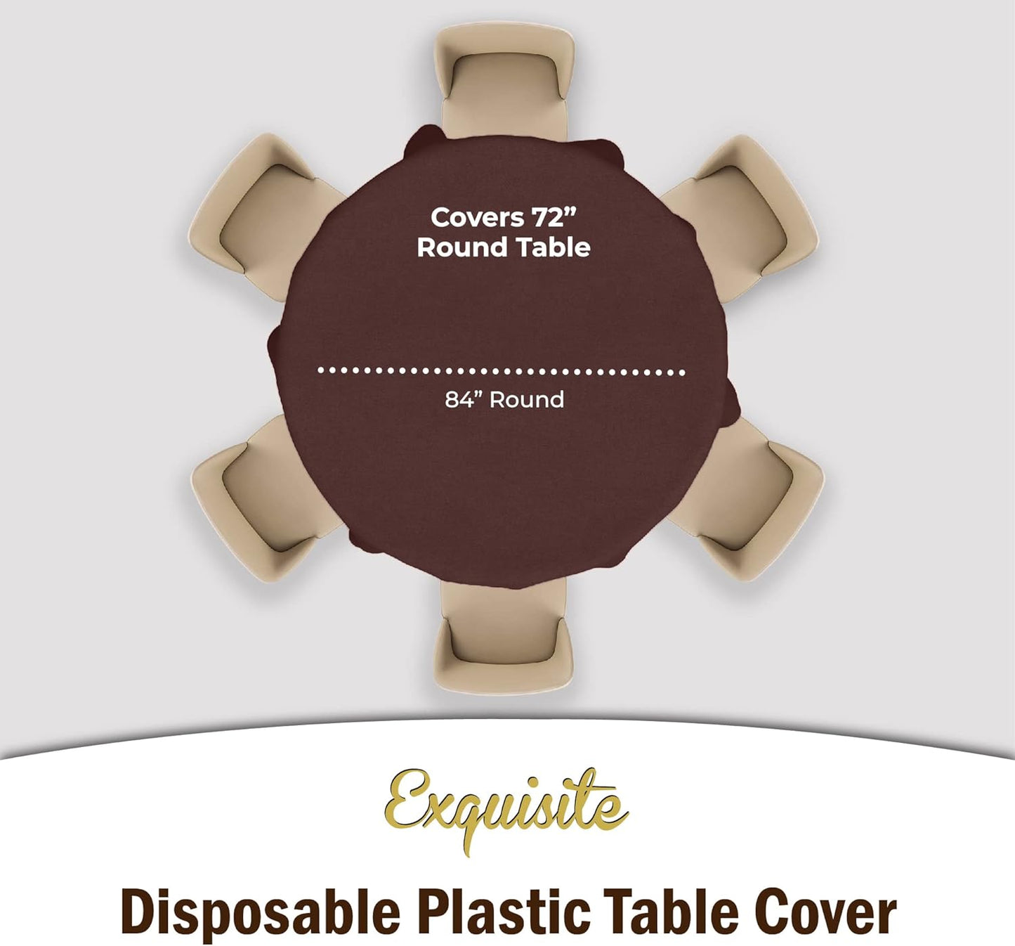 Exquisite Party Solids 6-Pack Premium Plastic Tablecloth 54in. x 108in. Rectangle Plastic Table Cover - Navy