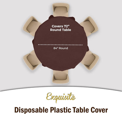 12-Pack Premium Plastic Tablecloth 54in. x 108in. Rectangle Table Cover - Dark Blue - Colors B