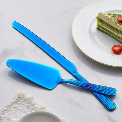 Black Cake Cutter Set, Stainless Steel Cake Cutting Utensils Include 13-inch Cake Knife and 9.3-inch Cake Server suitable for Weddings, Birthdays, and Anniversaries
