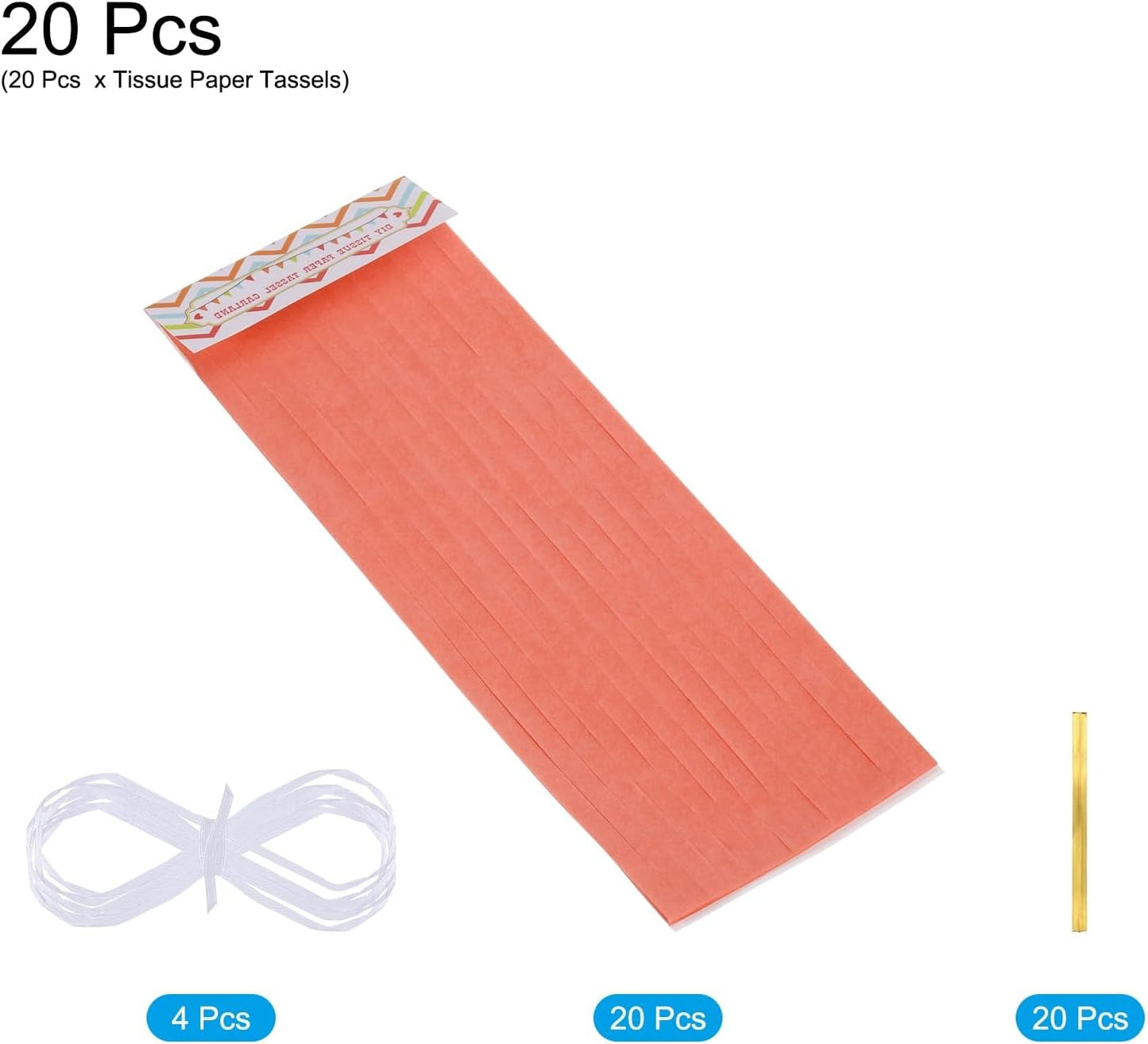 MECCANIXITY 20Pcs Light Blue Tassel Garland Banner with Rope Tissue Paper Tassels Party DIY Kits for Anniversary Wedding Birthday Party