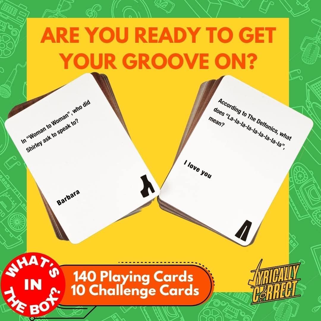 Lyrically Correct '90s & 2000s Music Trivia Card Game - Hip Hop and R&B Edition - Finish the Lyrics Challenge, Fun for Adults, Party or Family Night