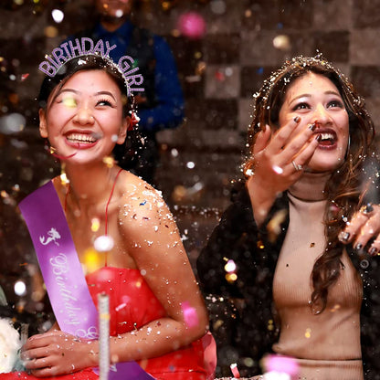 AOPRIE Birthday Girl Crown for Women with Sash Rose Gold Tiara for Women Headband Princess Crown Rhinestone Happy Birthday Accessories