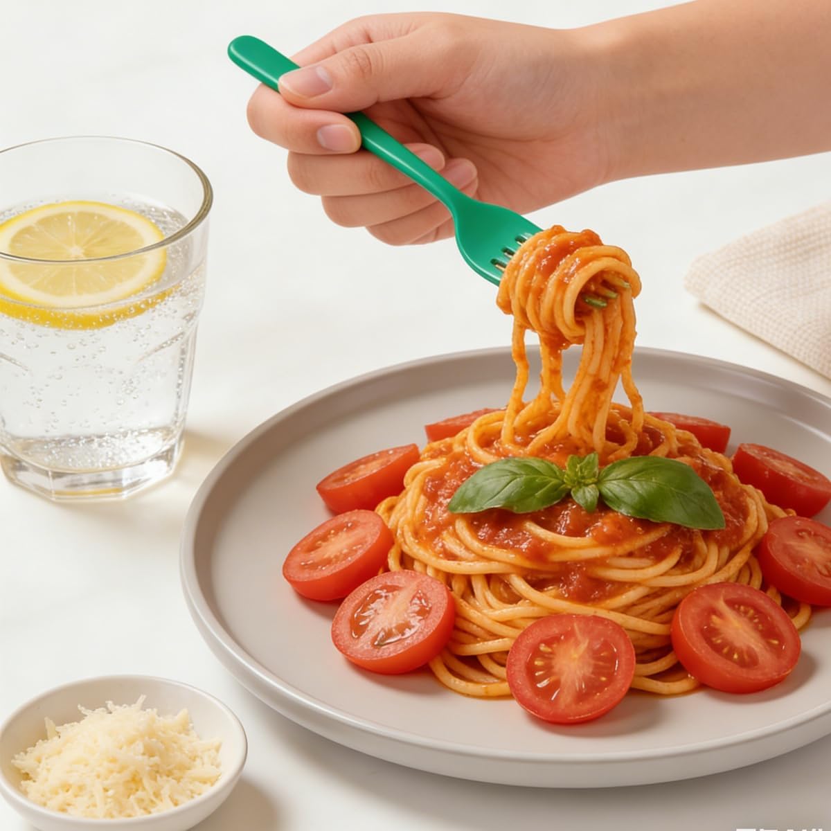 MOACOCK 200 Count Plastic Silverware, Heavy Weight Plastic Forks Spoons Disposable Utensils Cutlery Set for Wedding Party Supplies Everyday Use