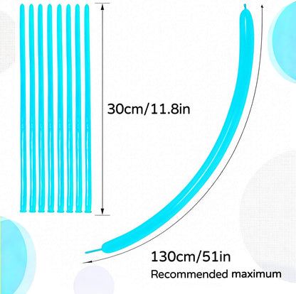 260 Clear Long Balloons for Animals, Thickening Skinny Latex Twisting for Arch Modeling Magic Clown Birthday Wedding Party Decorations 100pcs