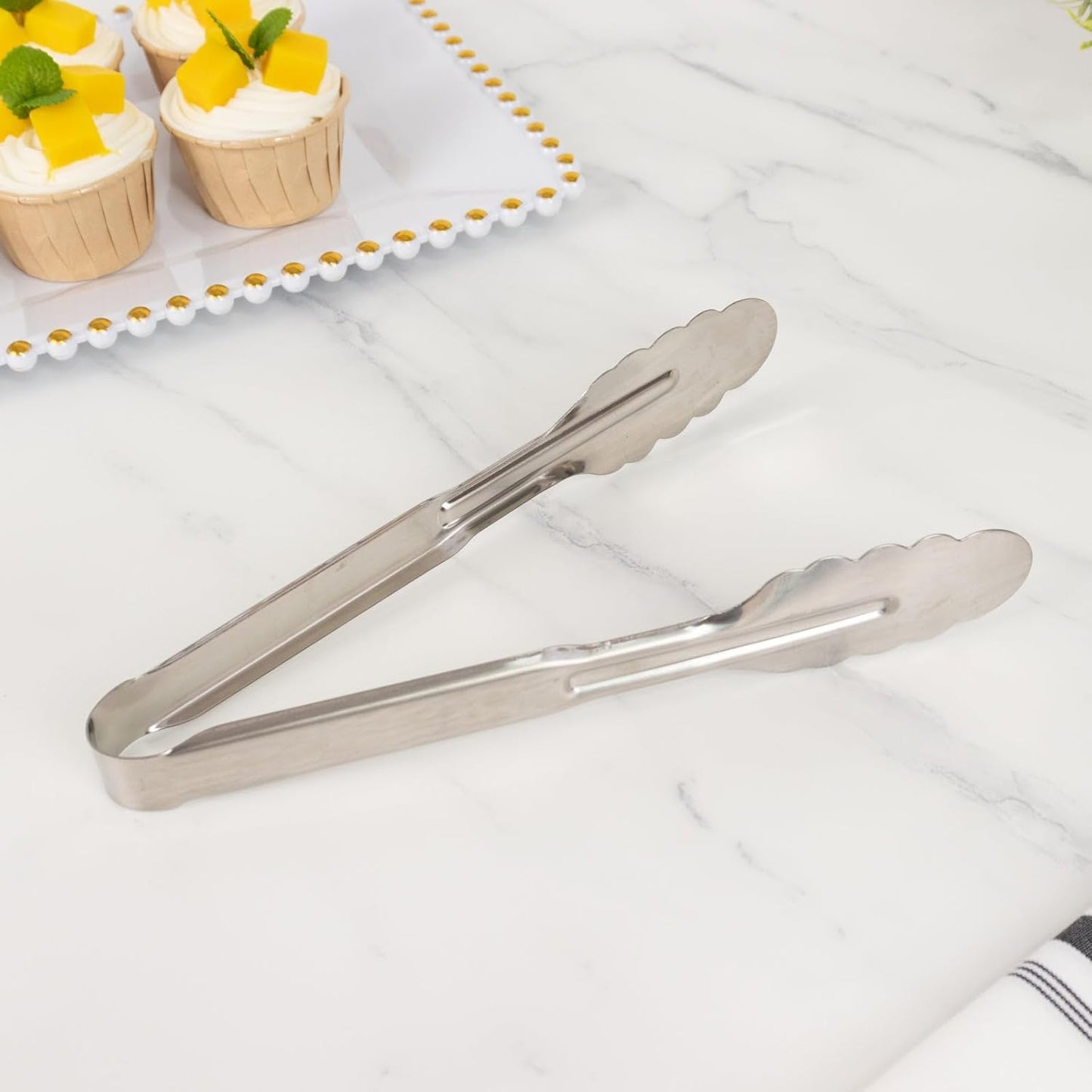 Efavormart 3-Pack 12" Clear Plastic Serving Tongs, Heavy-Duty Disposable Food Tongs for Catering, Buffets, Salads, and Party Events