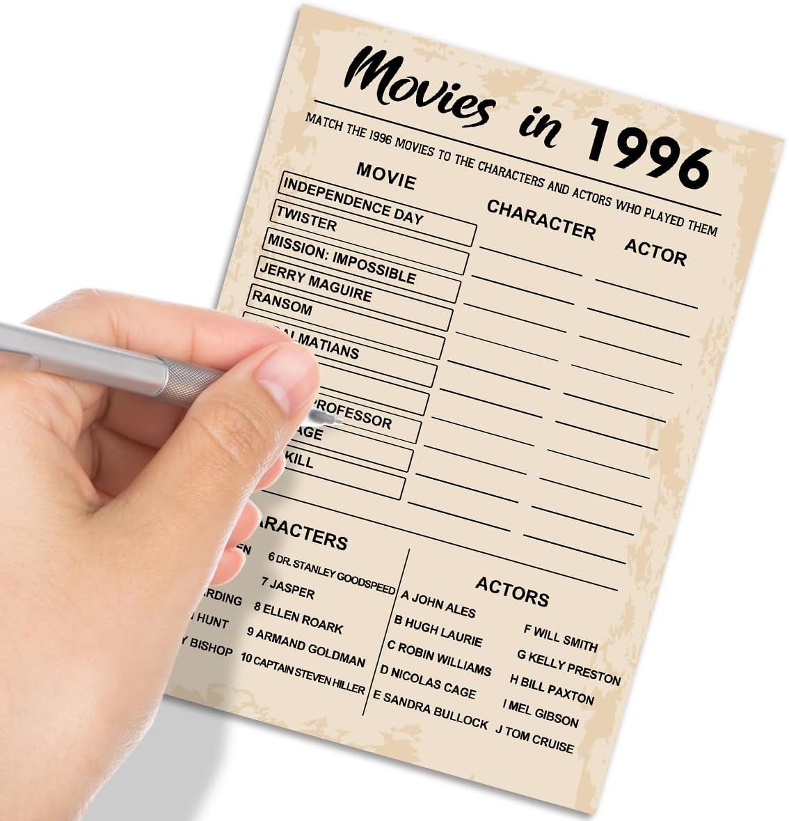 QUPT 40th Birthday Party Games, Movies in 1986 Games, Birthday Party Supplies for Adults, Fun 1986s Party Game，Pack of 30 Cards