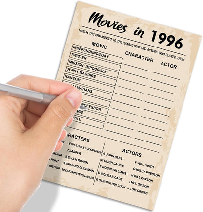 QUPT 40th Birthday Party Games, Movies in 1986 Games, Birthday Party Supplies for Adults, Fun 1986s Party Game，Pack of 30 Cards
