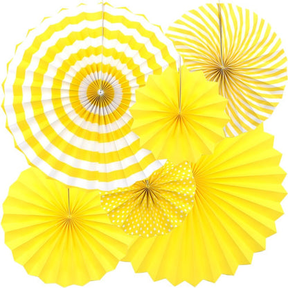 Hocansen 6PCS Paper Fan Garland Paper Fans Party Decorations 8/12/16in Hanging Papers Fans Set Round Papers Fans Pattern Garland for Birthday, Wedding (ZS/Pink)