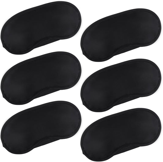 6 Pcs Eye Mask Sleep Masks Bulk Soft Breathable Blackout Eye Cover for Side Sleeper, Black Blindfold Sleeping Mask with Adjustable Straps for Travel Blindfold Meditation Nap Women Men Kids