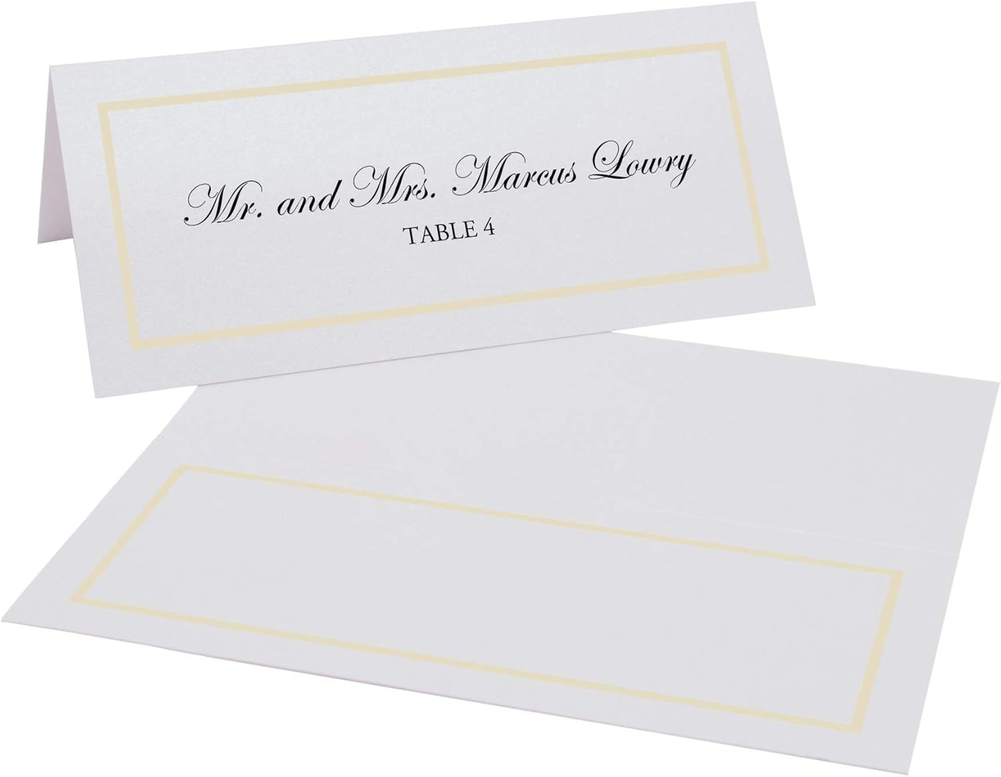Single Line Border Printable Place Cards, Gold (Choose Color), Set of 60 (10 Sheets), Laser & Inkjet Printers - Wedding, Party, Dinner, and Special Events - Made in the USA