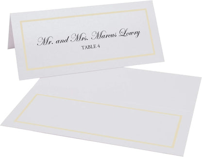 Single Line Border Printable Place Cards, Gold (Choose Color), Set of 60 (10 Sheets), Laser & Inkjet Printers - Wedding, Party, Dinner, and Special Events - Made in the USA