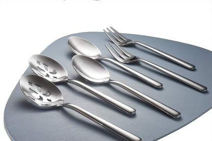 Serving Spoon x 2,Slotted Serving Spoon x 2,Serving Forks x 2,RTT 9 Inch Stainless Steel Catering Serving Utensils for Party Buffet Dinner Banquet Kitchen Basics (Silver Mirror Finish)