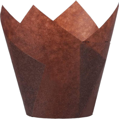 200pcs Tulip Cupcake Liners, Standard Greaseproof Paper Baking Cups Muffin Liners Holders Perfect for Bridal Showers, Baby Showers, Birthday Parties, Banquets, and Catering Events (Natural)