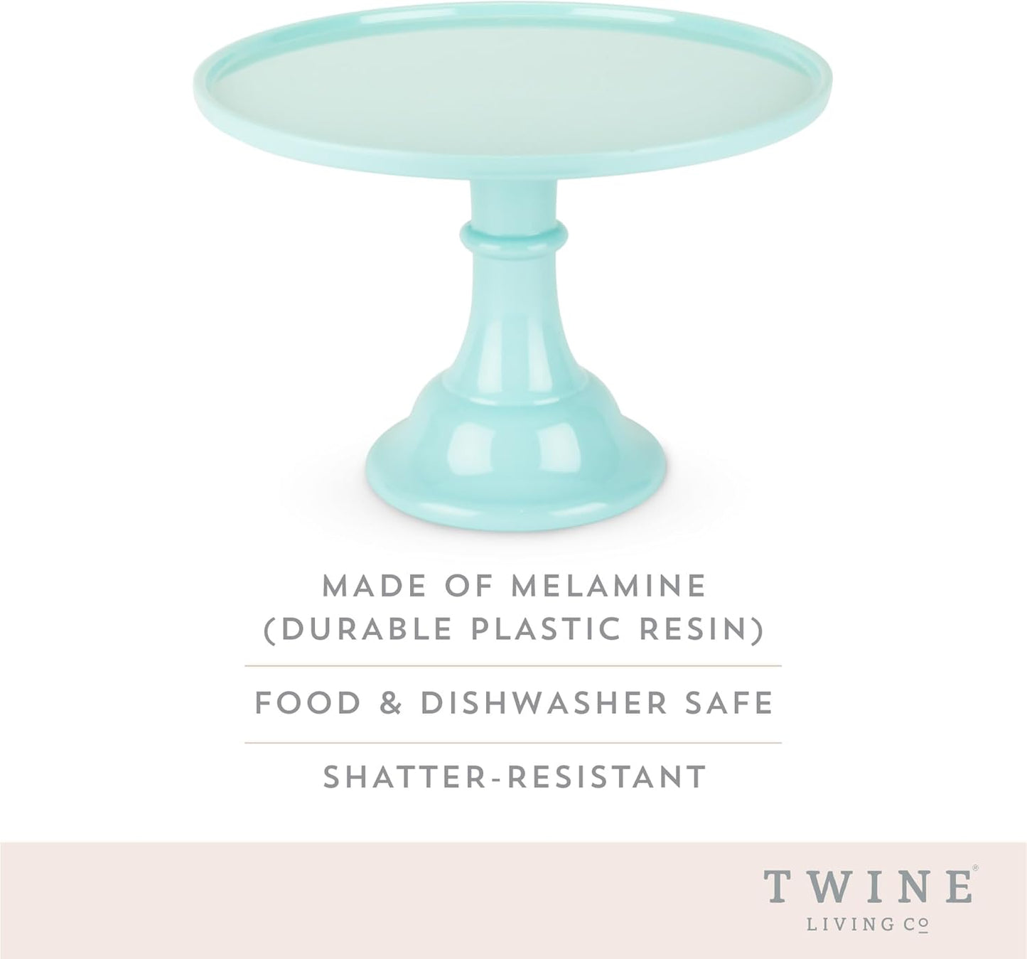 Twine Melamine Cake Stand, Cupcake Display Home Decor Food and Dessert Serving Accessory, 11.5 x 8 Inches, White, Set of 1